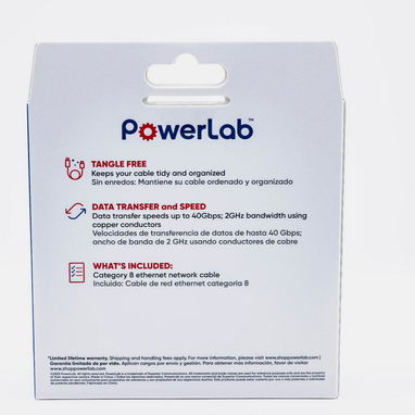 PowerLab Cable Ethernet Cat8 10FT Alta Velocidad 40Gbps - Img 122559406