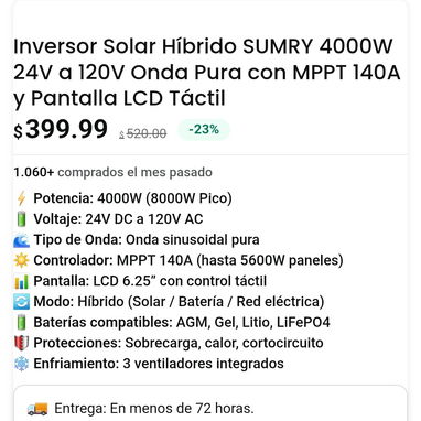 Inversor Solar Híbrido SUMRY - 2/2