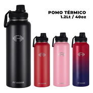 Termos de 1.2L con 2 tapas y hisopo aguanta 24h agua fría - Img 57825782