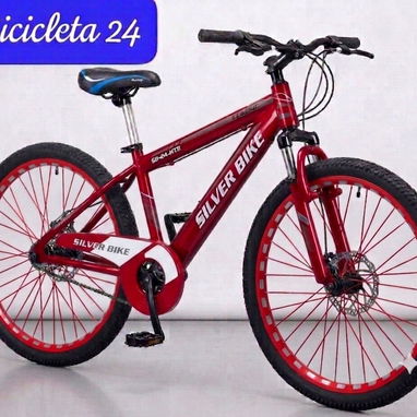 Bicicletas 24 silver bike de varios colores,frenos de disco amortiguacion delantera,guardafangos nuevas en su caja - 2/2