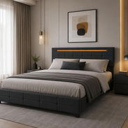 cama medida QUEEN (4 gavetas y luz led) - Img 56443853