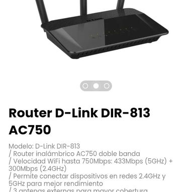 Router D-Link DIR-813 AC750. Permite conectar dispositivos en redes 2.4GHz y 5GHz para mejor rendimiento - Img 116554380