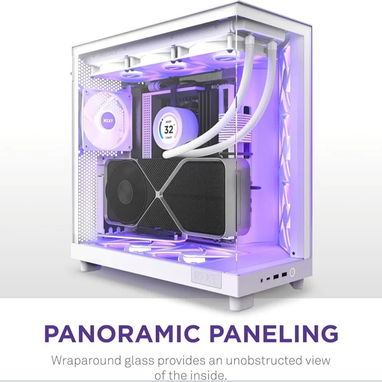 Chasis TIPO PECERA Y DOBLE CAMARA NZXT H6 FLOW RGB BLANCO SELLADO EN CAJA - Img 92345513