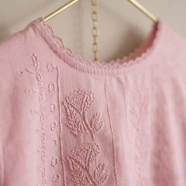 Blusa de mujer bordada casual color rosa claro [Talla M] 13usd - Img 124798169