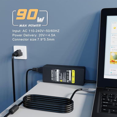 Cargador de corriente con adaptador de CA de 90 W, 20 V, 4.5 A, para Lenovo ThinkPad E40, E50, L410, L412,L420 53274327 - Img 122581949