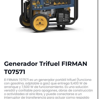 Generador Trifuel FIRMAN T07571 - 2/2