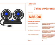 Mini Ventilador de Aire Potente 4300 RPM: Mini Fan USB con Selector Azul VPT#-0195 - Img 55474319