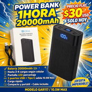⚡ ¡OFERTA IMPERDIBLE! POWER BANK 1HORA 20000mAh - $30 USD ⚡ - Img 56484384