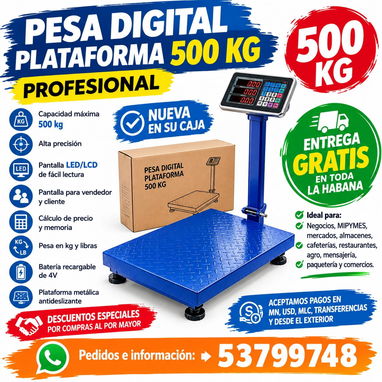 🔥Pesa digital de hasta 500 kg Nueva lista para su negocio con batería DOMICILIO GRATIS contacto 53719344 Tony - 7/7
