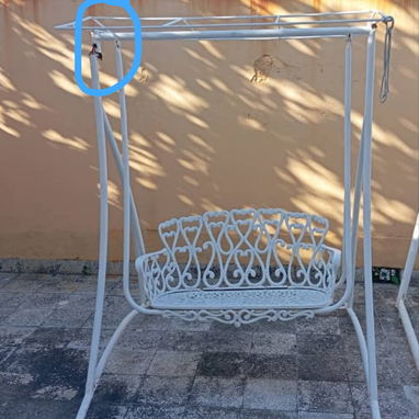 Vendo columpio de hierro para exteriores, terraza, patio, portal. Necesita soldar una parte. - 3/3