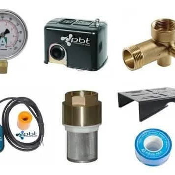 Kiwan hidroneumático, quiwan digital, bomba jett, presurizador, tanque, manómetro, latiguillo 1", T de 5via, accesorios - 6/10