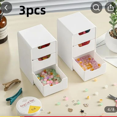 Juego de 3 pequeños estantes de lujo con 3 gavetas cada uno - Img 104318356
