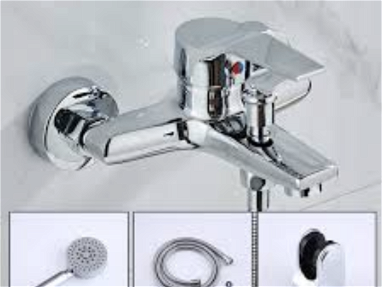 Mescladora doble tiro monomando para ducha nueva en su caja con todos los accesorios lista para instalar - Img main-image