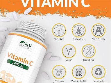 Vitamina C 1000 mg - 180 tabletas veganas - Suministro x 6 meses Sellado. vence 03/26 - Img 67463528