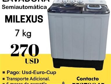Lavadora Semiautomática Milexus 7 kg. Nuevas. - Img main-image