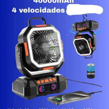 Ventilador recargable 40,000 mh,a de los grandes 4 velocidades int al pv 55781759 - Img 119533516