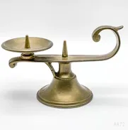 CANDELABRO CON APAGADOR O SIMPLEMENTE MATACANDELAS Y CAMPANA DE BRONCE 100%. ART NOUVEAU, BARROCO. - Img 46916480