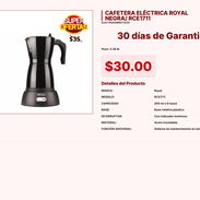 CAFETERA ELÉCTRICA ROYAL NEGRA/ RCE1711 VPT#-0060 - Img 55218666