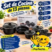 Set de13 piezas 💥acero inoxidable  💥 antiadherentes  💥no son grandes ahí están las medidas en una foto - Img 58096169