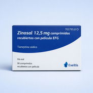 Zinosal (Tianeptina sódica) 12.5 mg - Caja con 90 tabletas - Img 57390972