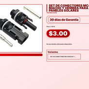 SET DE CONECTORES MC4 MACHO Y HEMBRA PARA PANELES SOLARES . - Img 57567357