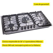 Cocina empotrable de 5 quemadores Milexus - Img 45493294