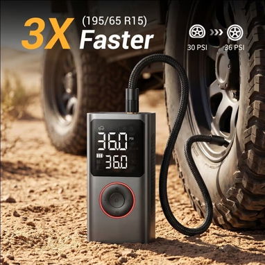 INFLADOR PORTÁTIL MULTIFUNCIÓN - Batería Doble 2000mAh x 2 - 4/5