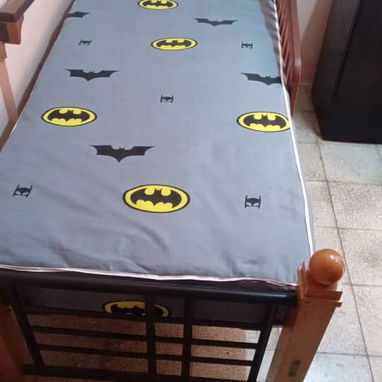 Cama personal de tubo y madera con colchón - Img 119323888