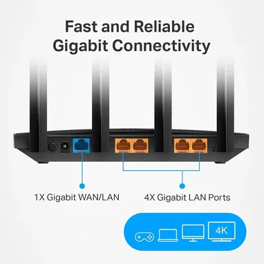 ROUTER TPLINK A6 /AC1200 /GIGABIT WAN + 4XLAN 1/GB SUPPORT WIFI DUAL BAND . VPN /WPA3 ETC SELLADOS EN CAJAS *55821991 - Img 103862075