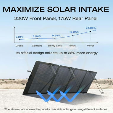 Panel Solar Bifacial Portátil EcoFlow NextGen 220W TOPCon IP68 Con Cable XT60 - 2/4