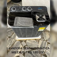 LAVADORA SEMIAUTOMÁTICA MILEXUS 7 KG NEGRA 180 USD - Img 55292629
