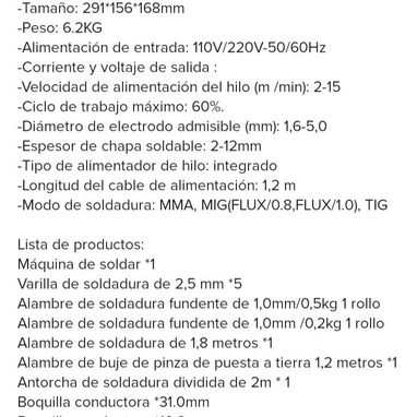 110/220 volt, Planta de soldar 3 en 1 MIG/MMA/TIG Inverter - Img 114763973