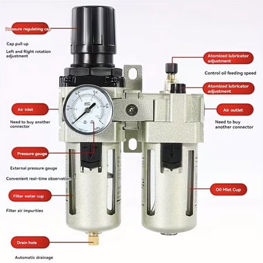 Filtro Profesional de Aire/Separador de Aceite-Agua con válvula de drenaje automático Para compresores!! - Img 120726487