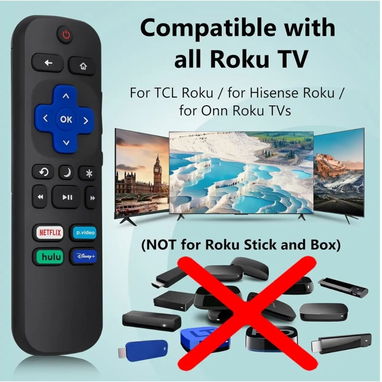 Control remoto de reemplazo (paquete de 2) compatible para Roku TV, TCL Roku, Hisense y Onn Smart TV 🌐 - 3/6