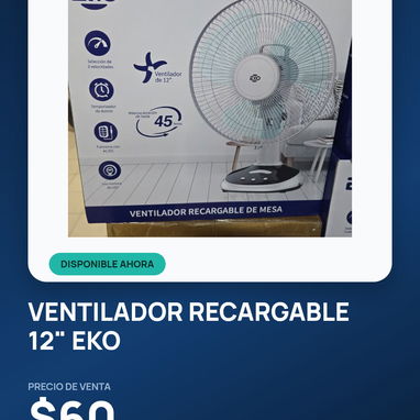*Ventilador recargable 12" EKO* - 4/6