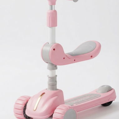 Carriolas de tres ruedas nuevas c/ asiento,melodía y luces en las ruedas delanteras para niños y niñas de 1 a 6 años - 2/4