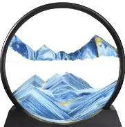 Imagen artística de arena móvil en movimiento, vidrio templado redondo 3D de arena profunda con pantalla que fluye marco - Img 45926149