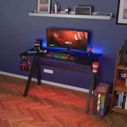 Mesa Gaming BestOffice 47" con Fibra de Carbono Roja - Img 54007229