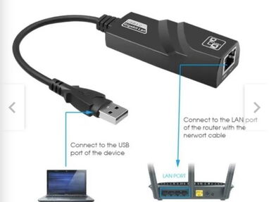 Adaptador USB 3.0 a Fast Ethernet (RJ45) soporta redes de alta velocidad, hasta 1000mbps. - Img main-image