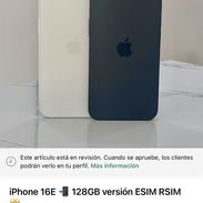 iPhone 16E 128GB versión ESIM RSIM - Img 55889771