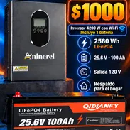 💯💯Kit solar ANINEREL MEJOR que SUMRY WIFI 4200 watt inversor y batería 2 de 24x 100amp 5 kilos 55106915 - Img 57762126
