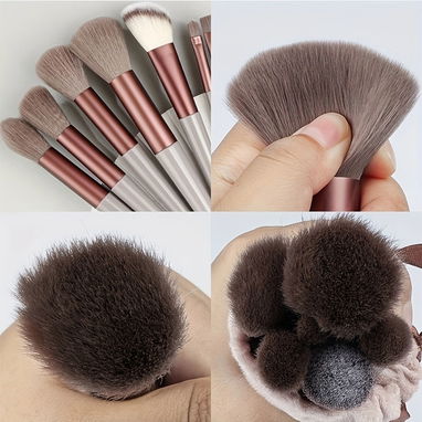 Brocha maquillaje 13 piezas - Rosa pálido 🩷 - Suaves 🌐 - 2/5