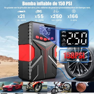 Arrancador de bateria y compresor portatil para neumaticos y otros - Img 122964088