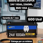 Batería de Litio LiFePO4 WattCycle 24V 100Ah, 2560Wh, BMS 100A, Garantía de 1 mes, Entrega por un mínimo costo adicional - Img 56985537