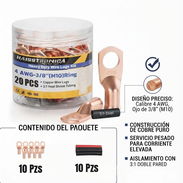 Kit de Terminales de Cobre 4 AWG 3/8 (M10) - Img 57125893