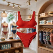 Bikini Rojo Coral Acanalado Talla S - 18 USD - Tienda Online (Con Mensajería) - Img 56358526