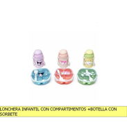 LONCHERA INFANTIL CON COMPARTIMENTOS +BOTELLA CON SORBETE - Img 55758779