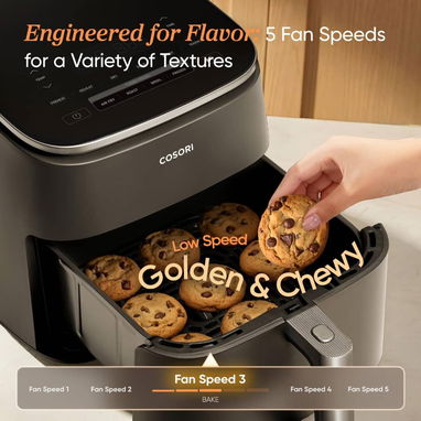 Freidora de aire COSORI Tecnología Turbo Blaze (9 en 1) 6Qt 1725W (110V/60Hz) 90°-450°F, revestimiento cerámico premium. - Img 126646918