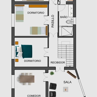 Biplanta con terraza en venta (casa de arriba) en Vedado - Img 116677800