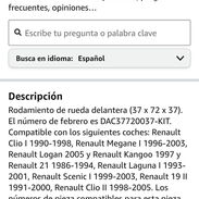 Rodamientos Delanteros de Renault Sandero 19 FIAT Fiorino Brava Aleko LADA Vesta - Img 41678343